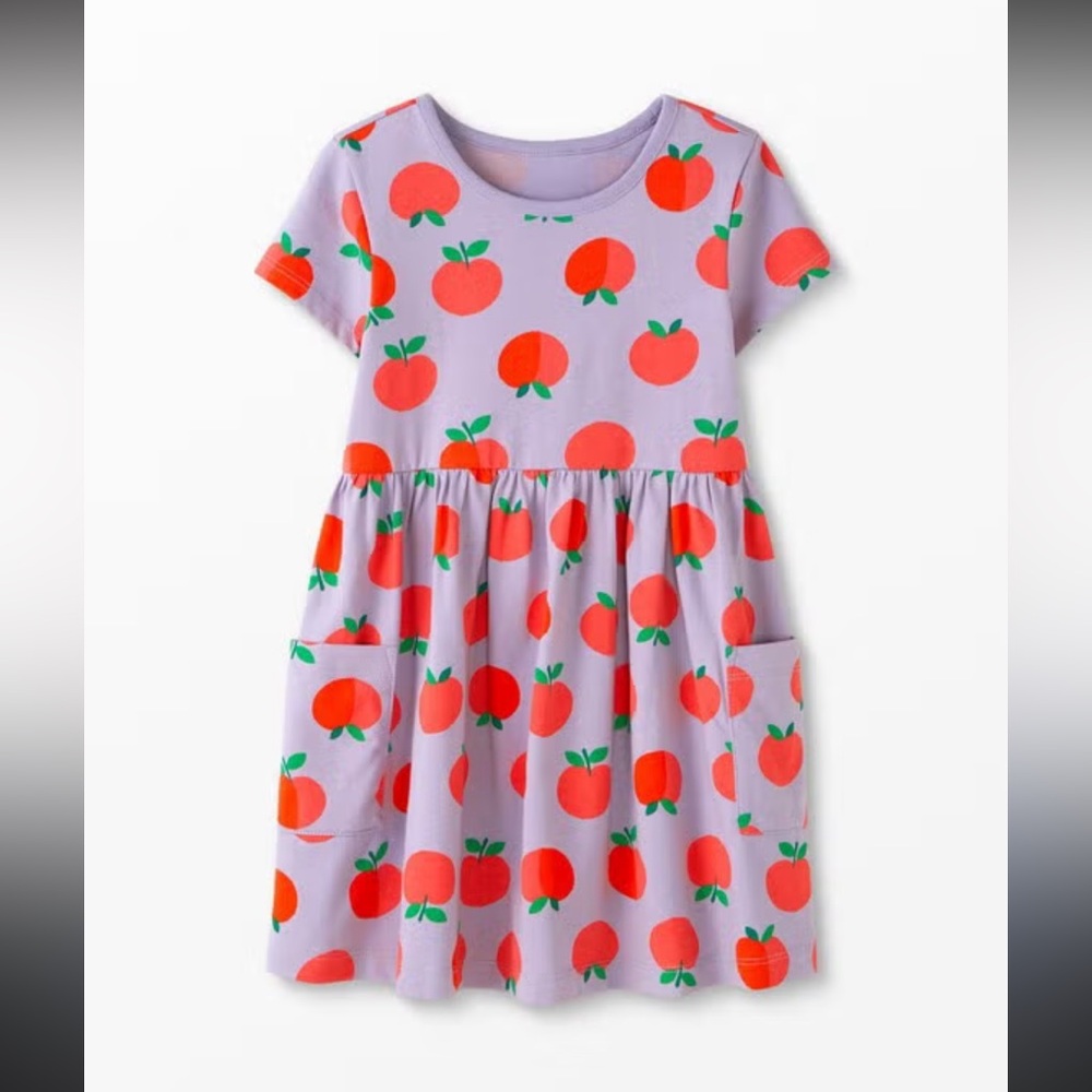 Hanna Andersson Kids Light purple and peach graphic cotton dress